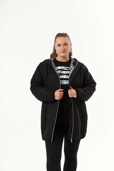 RMG Gamze Fashion Butik Plus Size Toast Quilted Coat Black
