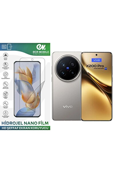 Ecr Mobile Vivo X200 Pro ile Uyumlu Hidrojel Ekran Koruyucu Film HD-ŞEFFAF(Tempered Cam Değildir!)