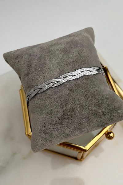Modex Steel Silver Color Hair Braid Bracelet