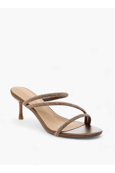 Flora Bella by Shoexpress Flora Bella Embellished Cross Strap Slip-On Sandals