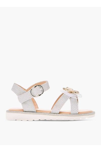 Juniors Butterfly Embellished Sandals with Hook and Loop Closure