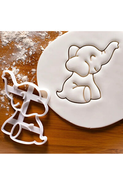 Cypnova قالب كوكيز على شكل فيل 3 قطع باللون الأبيض