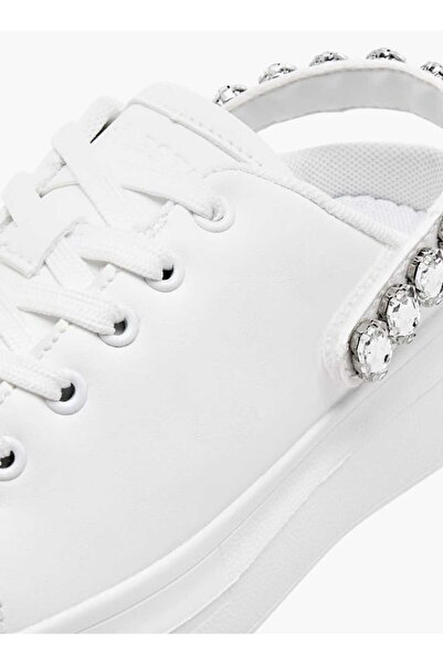 Celeste Girls' Embellished Slip-On Sneakers with Lace-Up Detail