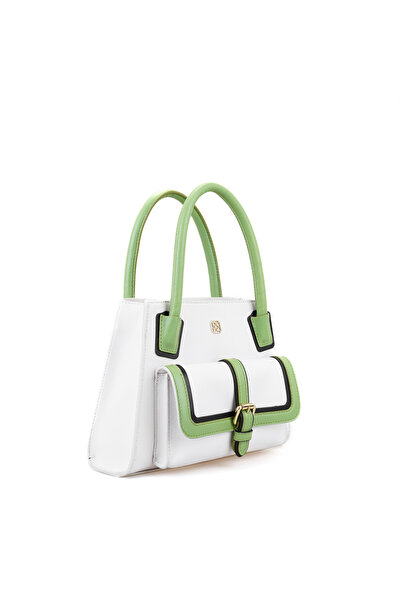 Desa Samen White Women's Leather Handbag