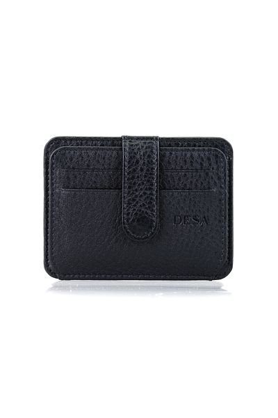 Desa Lenora Black Men's Leather Card Holder