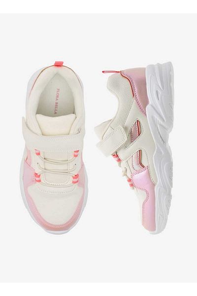 Flora Bella by Shoexpress Flora Bella Embellished Panelled Sneakers with Hook-and-Loop Closure