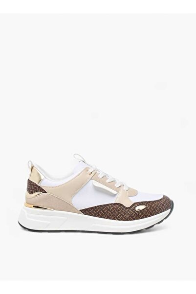 Flora Bella by Shoexpress Flora Bella Monogram Print Sneakers with Lace-Up Closure