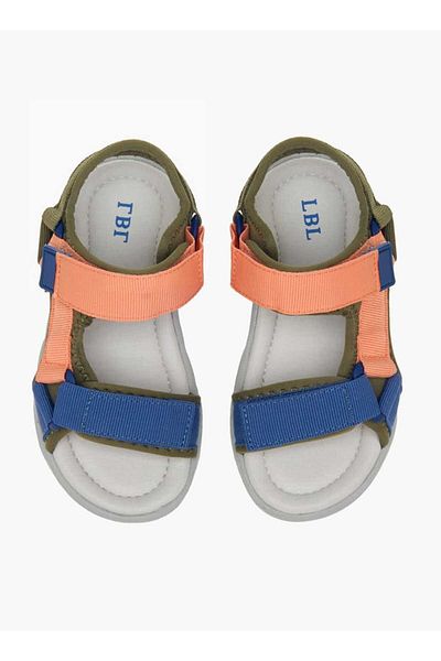 LBL by Shoexpress Colourblock Sandals with Hook and Loop Closure