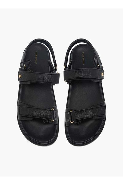 Flora Bella by Shoexpress Flora Bella Textured Strap Sandals with Hook and Loop Closure.
