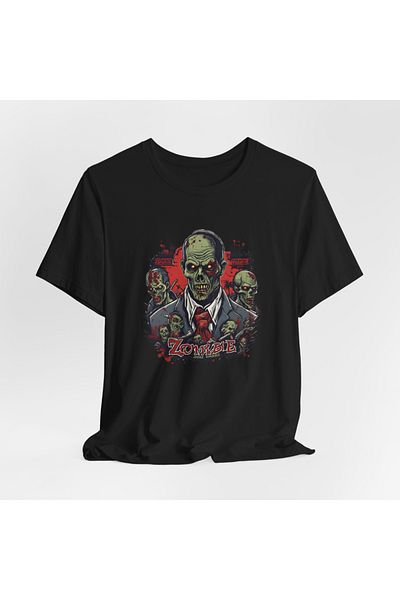 IVART Unisex Zombie Printed Crew Neck 100% βαμβακερό κοντομάνικο μπλουζάκι