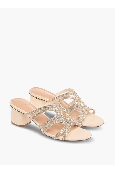 Celeste Women's Embellished Slip-On Sandals with Block Heels