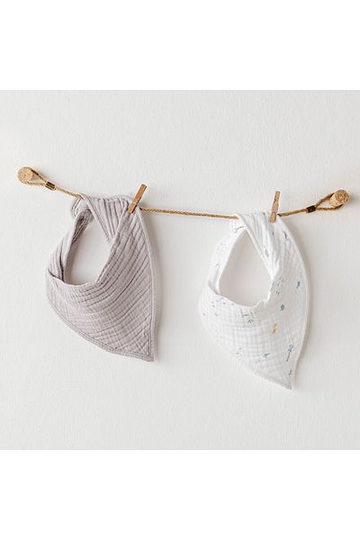 andywawa Baby Scarf 2 Pcs Bibs Ocean Is My Happy Place Muslin Gray White