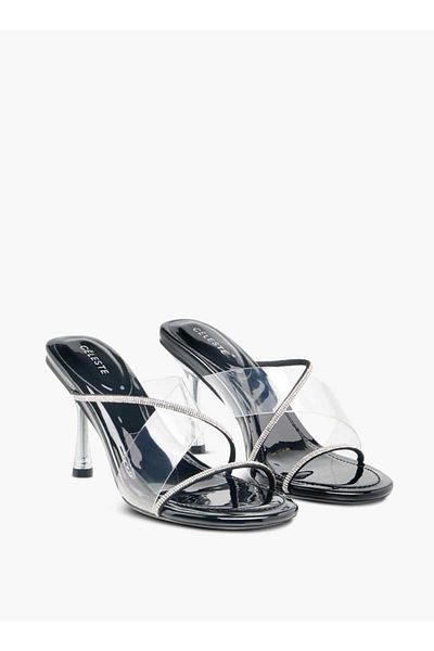 Celeste Women's Studded Slip-On Sandals with Stiletto Heels