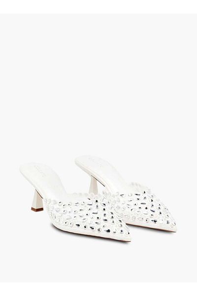 Celeste Women's Embellished Slip-On Shoes with Flared Heels