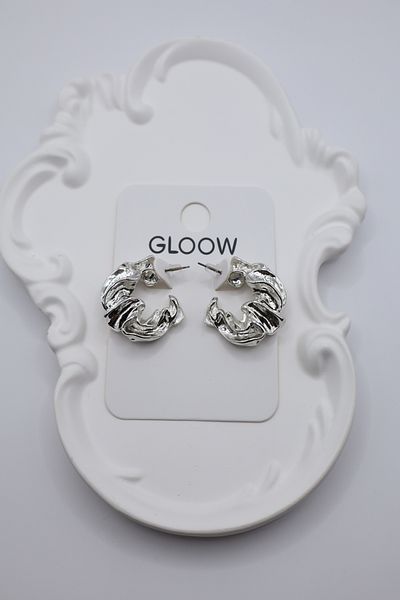 DEMOKAN Women's Earrings 3cm Irregular Wavy Half Hoop Earrings
