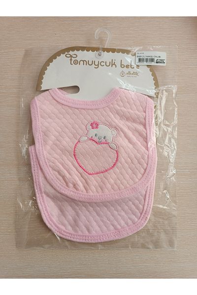 Tomuycuk 100% Cotton Set of 4 for Baby Girl - Feeding T-Shirt and Embroidered Drool Scarf