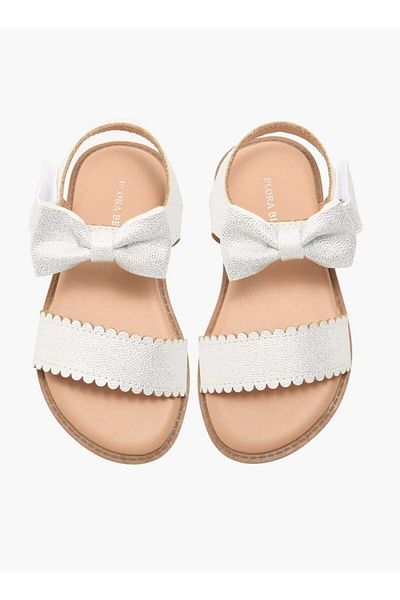 Flora Bella by Shoexpress Flora Bella Bow Detail Sandals with Hook and Loop Closure