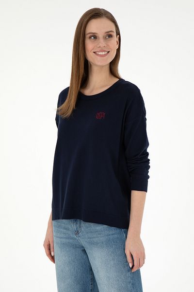 U.S. Polo Assn. Women's Navy Blue Crew Neck Sweater 50297132 -Vr033