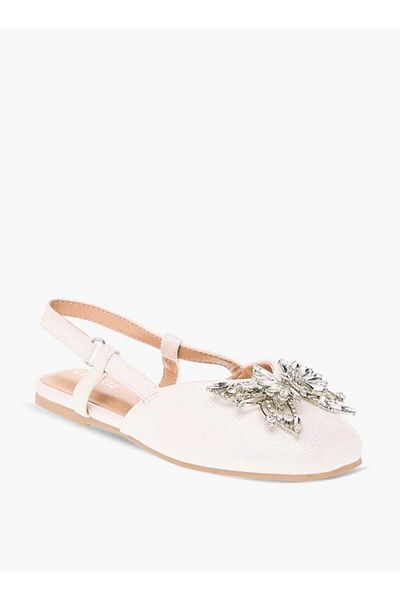 Celeste Girls' Butterfly Embellished Sandals with Hook and Loop Closure
