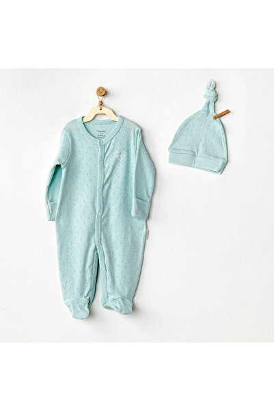andywawa Baby Jumpsuit Set Romper Hat Set Jacquard Basic AC24708