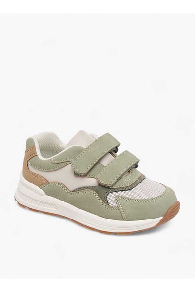 Juniors Panelled Ankle Sneakers with Hook and Loop Closure