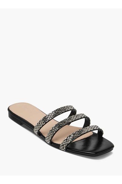 Flora Bella by Shoexpress Flora Bella Embellished Slip-On Flat Sandals