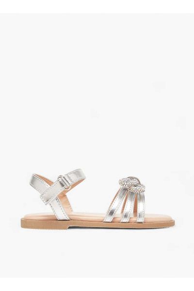 Flora Bella by Shoexpress Flora Bella Metallic Sandals with Hook and Loop Closure