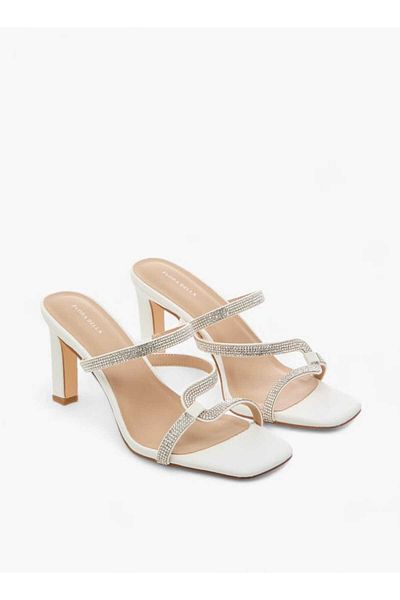 Flora Bella by Shoexpress Flora Bella Embellished Slip-On Sandals with Block Heels