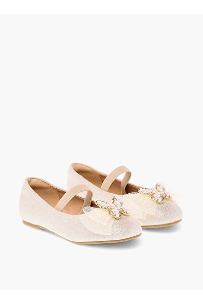 Juniors حذاء باليرينا جونيورز مزين بفراشة مع حزام مطاطي