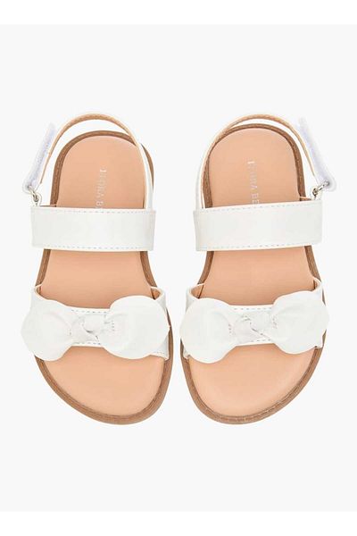 Flora Bella by Shoexpress Flora Bella Bow Applique Sandals with Hook and Loop Closure