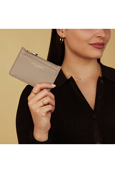 Isabel Bernard Honoré Aveline Taupe Leder Damen Kartenhalter aus Kalbsleder IB27017