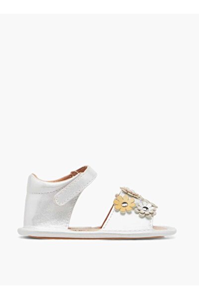 Barefeet Flower Applique Sandals with Hook and Loop Closure