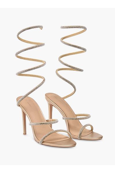 Flora Bella by Shoexpress Flora Bella Embellished Gladiator Sandals with Stiletto Heels