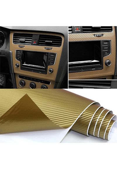 MeyZone Carbon Fiber Foil Air Ducted Vehicle Flooring Foil Gold (Golden Yellow) 30 cm X 1 Meter