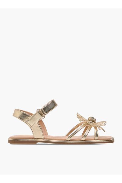 Celeste Celeste Girls' Flower Applique Sandals with Hook and Loop Closure