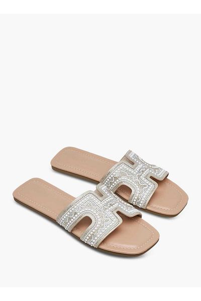Celeste Celeste Embellished Women's Slide Sandals with Slip On Closure