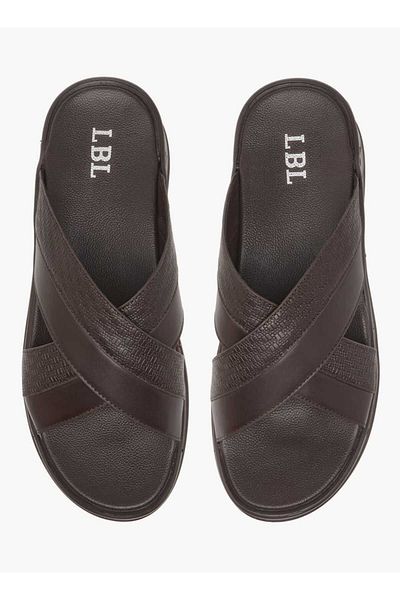 LBL by Shoexpress Textured Cross Strap Slip-On Arabic Sandals
