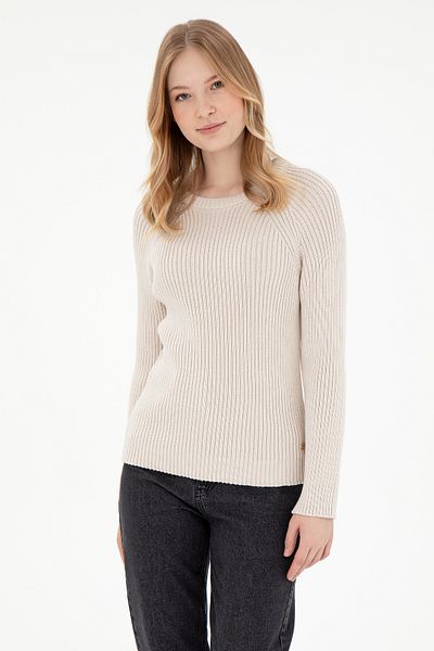 U.S. Polo Assn. Women's Cream Crew Neck Sweater 50297095 -Vr071