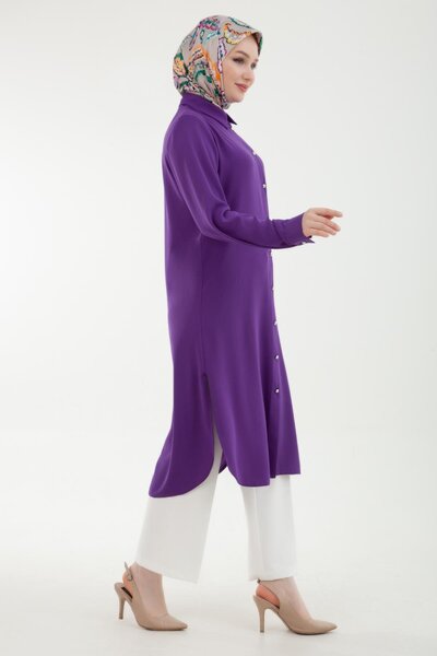 Armine TREND ARMINE TREND Πουκάμισο με γιακά, μανσέτες και κουμπιά, μωβ 24YT430