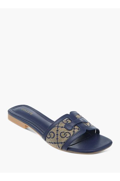 Celeste Women's Monogram Print Slip-On Sandals