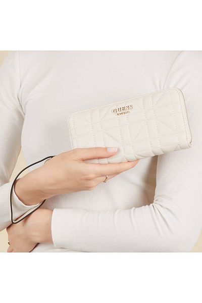 Guess Weiß Reißverschluss-Portemonnaie SWQG84-99460-STO