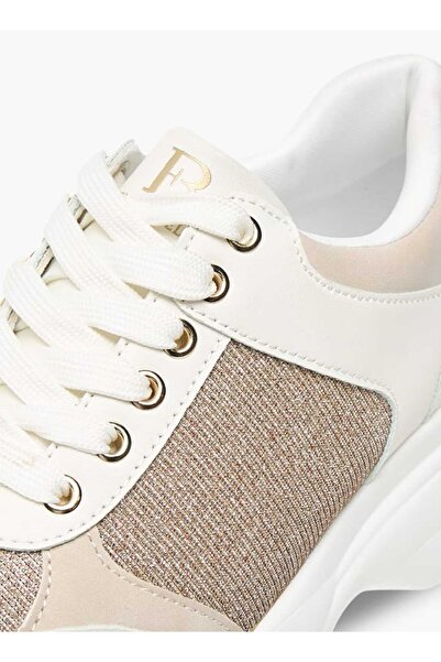 Flora Bella by Shoexpress Flora Bella Glitter Textured Sneakers with Lace-Up Closure