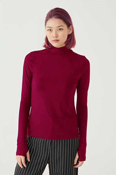 VODENS Γυναικείο καφέ Claret Red 2 τεμαχίων Ultra Soft Body με λεπτομέρεια στα δάχτυλα