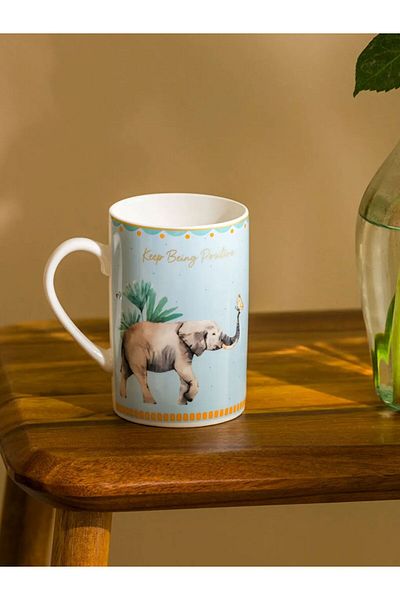 LC Waikiki Lcw Home Mixed Elephant Printed Porcelain Mug 310 ml Lcwk Store