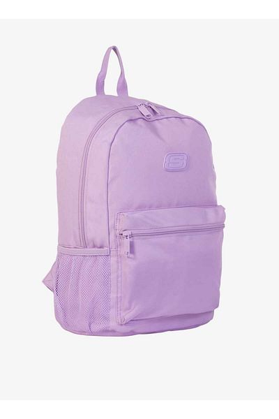 SKECHERS Logo Embossed Backpack with Zip Closure and Adjustable Shoulder Straps