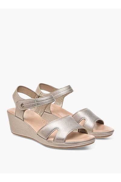 Le Confort Wedge Heeled Sandals with Hook and Loop Closure