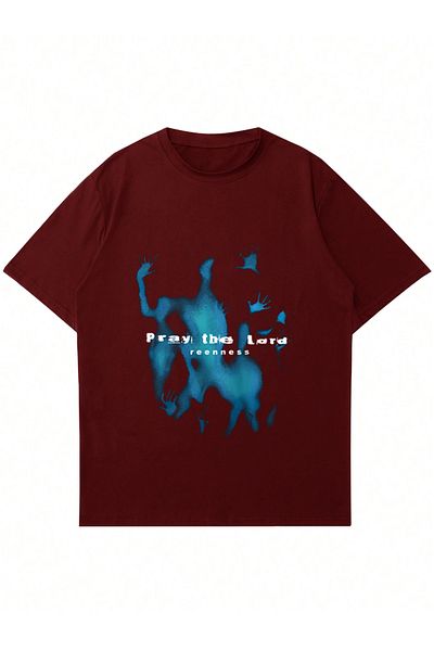 Mad&Calf Μπλουζάκι Unisex Pray The Lord με στάμπα με λαιμόκοψη