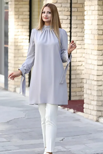 modapodyum Esila Hijab Tunic Gray