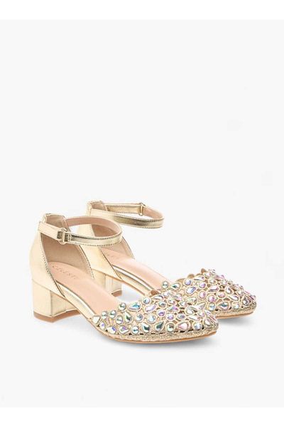 Celeste Girls' Embellished Shoes with Hook and Loop Closure