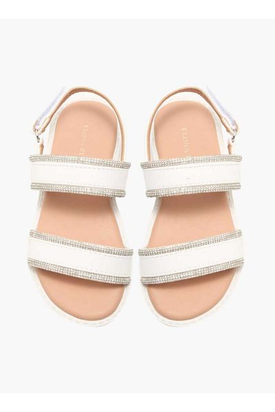 Flora Bella by Shoexpress Flora Bella Embellished Strap Sandals with Hook and Loop Closure